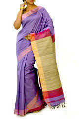 Purple & Tassar Bengal Handloom Silk Saree