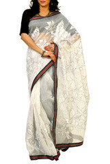 White & Black Saree