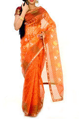 Orange Super Net Saree