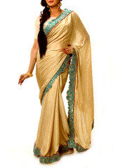 Golden & Green Saree