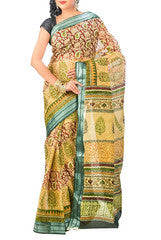 Yellow & Green Saree