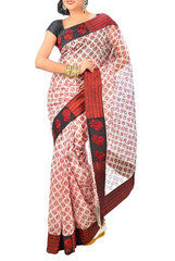 Marron Colors Net Saree