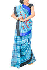 Sky Blue Bengal Cotton Saree