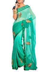 Green Chiffon Saree