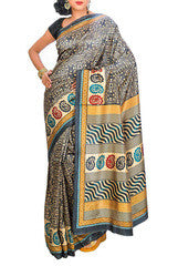 Black & Blue Art Silk Saree
