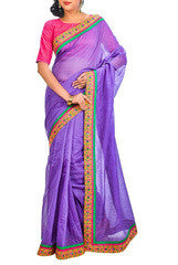 Purple Color Cotton Saree