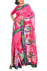 Magenta Net Saree