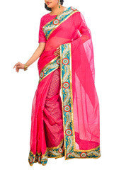 Magenta Cotton Saree