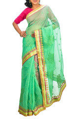 Light Green With Super Net Saree