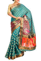 Blue With Polka Dots Saree