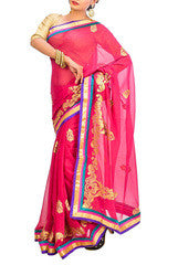 Magenta Chiffon Saree