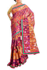 Magenta & Purple Chanderi Silk Saree