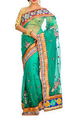 Green Color Super Net Saree
