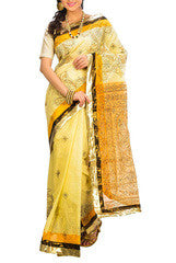 Lime Yellow Cotton Saree