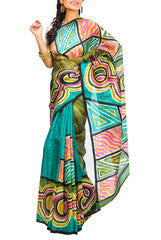Multicolored Pure Silk Saree