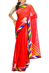 Red Color Cotton Saree