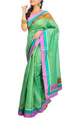 Green & Purple Silk Saree