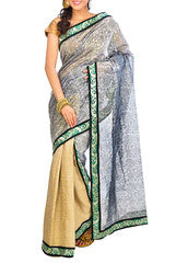 Golden & Purple Cotton Saree