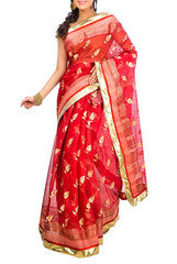 Red With Golden Border Cotton Saree