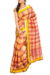 Golden & Marron Cotton Saree