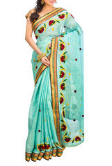 Sky Blue Cotton Saree