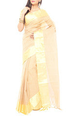 Tan Cotton Saree