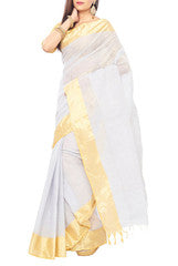 Powder Blue Cotton Saree