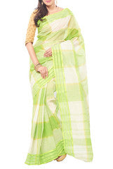 Green Cotton Handloom Saree