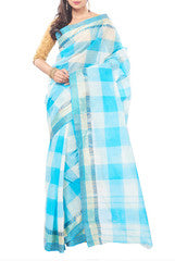 Blue Striped Cotton Handloom Saree