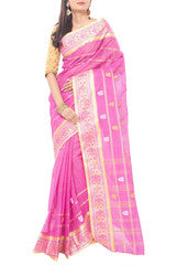 Pink Cotton Saree