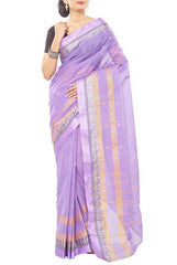 Slate Blue Color  Handloom Cotton Saree