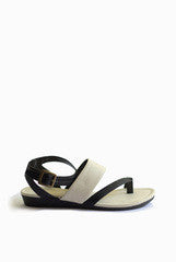 Kanabis Black and Beige Sandals