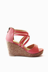 Kanabis Coral Pink Strappy Wedges