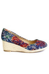 Kanabis Navy Blue Lace Wedges