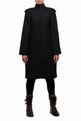 Richana Khumanthem Black Overcoat