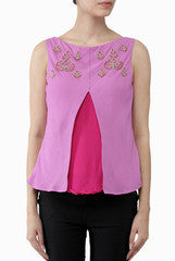 Kriti J lilac & Magenta Jacket style top.
