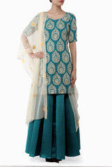 Kriti J Pine Green Lehenga