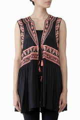 Lady R Couture Black Embroidered Tunic