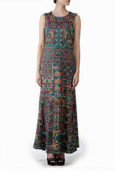 Lady R Couture Multicolored Printed Dress