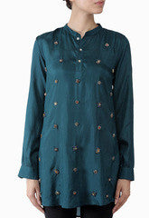 Lady R Couture Dark Green Silk Shirt
