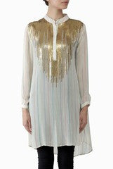 Lady R Couture White And Golden Tunic