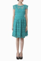 Lady R Couture Green Taping Work Dress