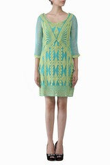 Lady R Couture Green Embroidered Dress
