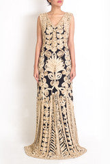 Lady R Couture Black Beige Gown