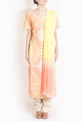 Lady R Couture Peach & Yellow Suit Set