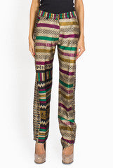 La Rutu Warli Print Silk Pants