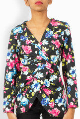 La Rutu Gathered Floral Top