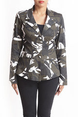 La Rutu Camouflage Print Blazer