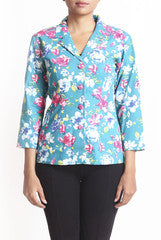 La Rutu Blue Floral Jacket
