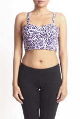 La Rutu Animal Print Bustier Crop Top